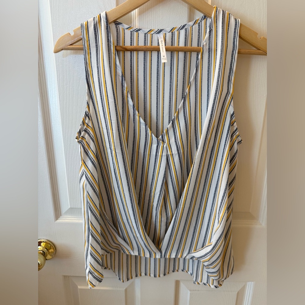 Striped Sleeveless Blouse